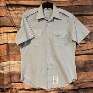 U.S. DSCP Wings Collection Shirt Size 16.5 Blue Short Sleeve Uniform Military